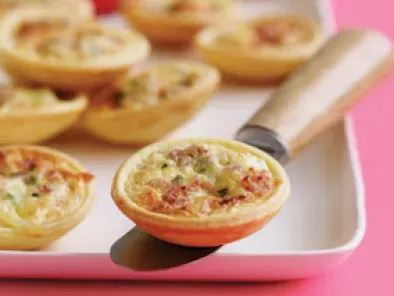 Little ham cheese and chive quiches Recipe