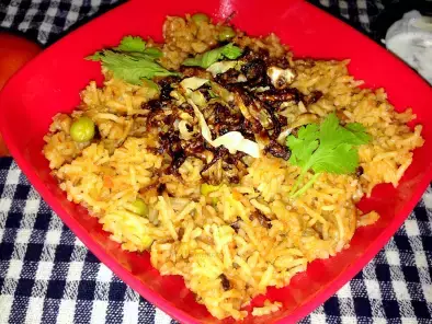 Tomato Rice With Fried Cabbage