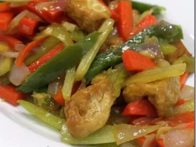 Chinese Celery with Carrot & Bean Curd Stir Fry