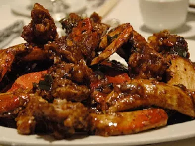 Chinese Dish : Stir Fried Crabs in Black Bean Sauce