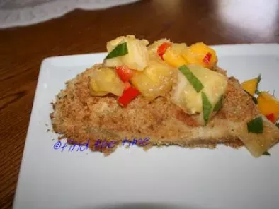 Crusted Baked Talipia with Pineapple Mango Salsa