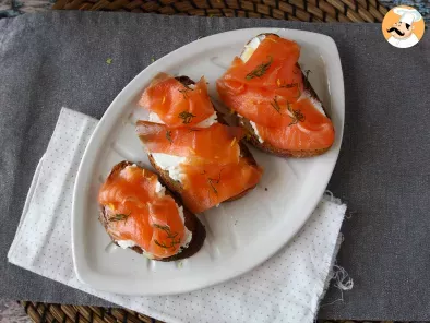 Toasts with smoked salmon and goatcheese - photo 2