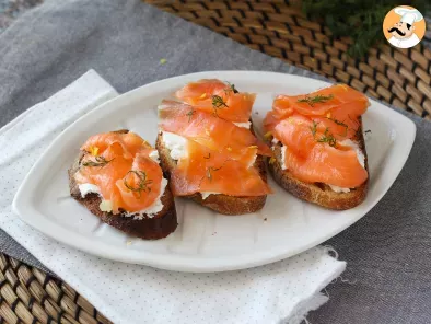 Toasts with smoked salmon and goatcheese - photo 4