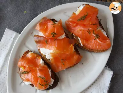 Toasts with smoked salmon and goatcheese - photo 5